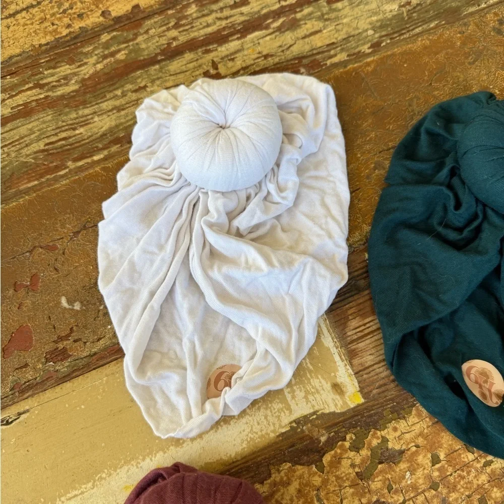 Baby Turban Hat 5 Pack Set - Headwrap Infant Toddler Bun Knot Hospital Hat